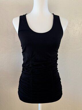 Belldini. Black Stretch Tank Top With Ruching.